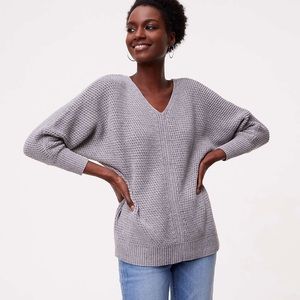 Textured Dolman Gray Loft Sweater